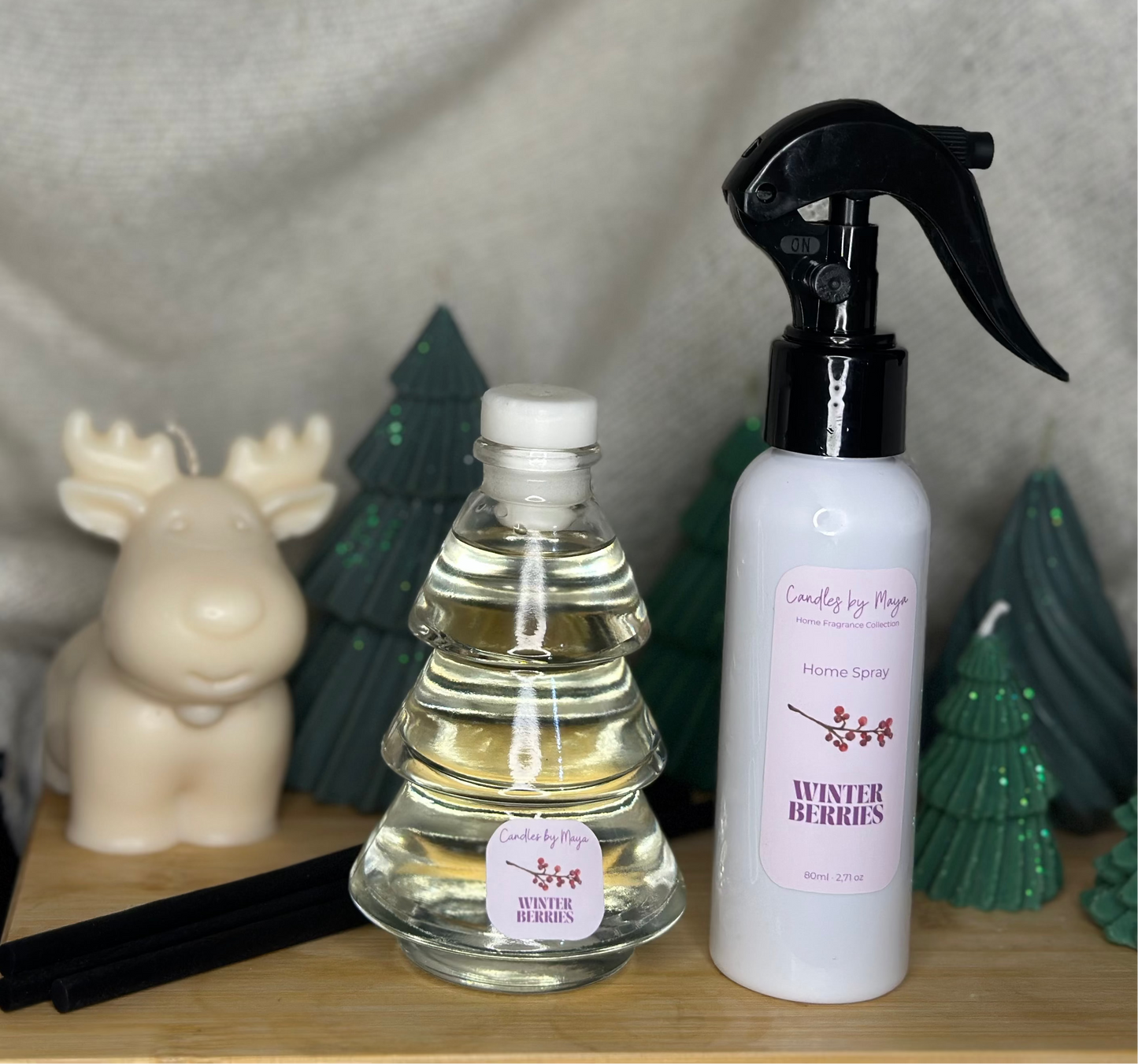 Winter berries - set reed diffuser & home spray