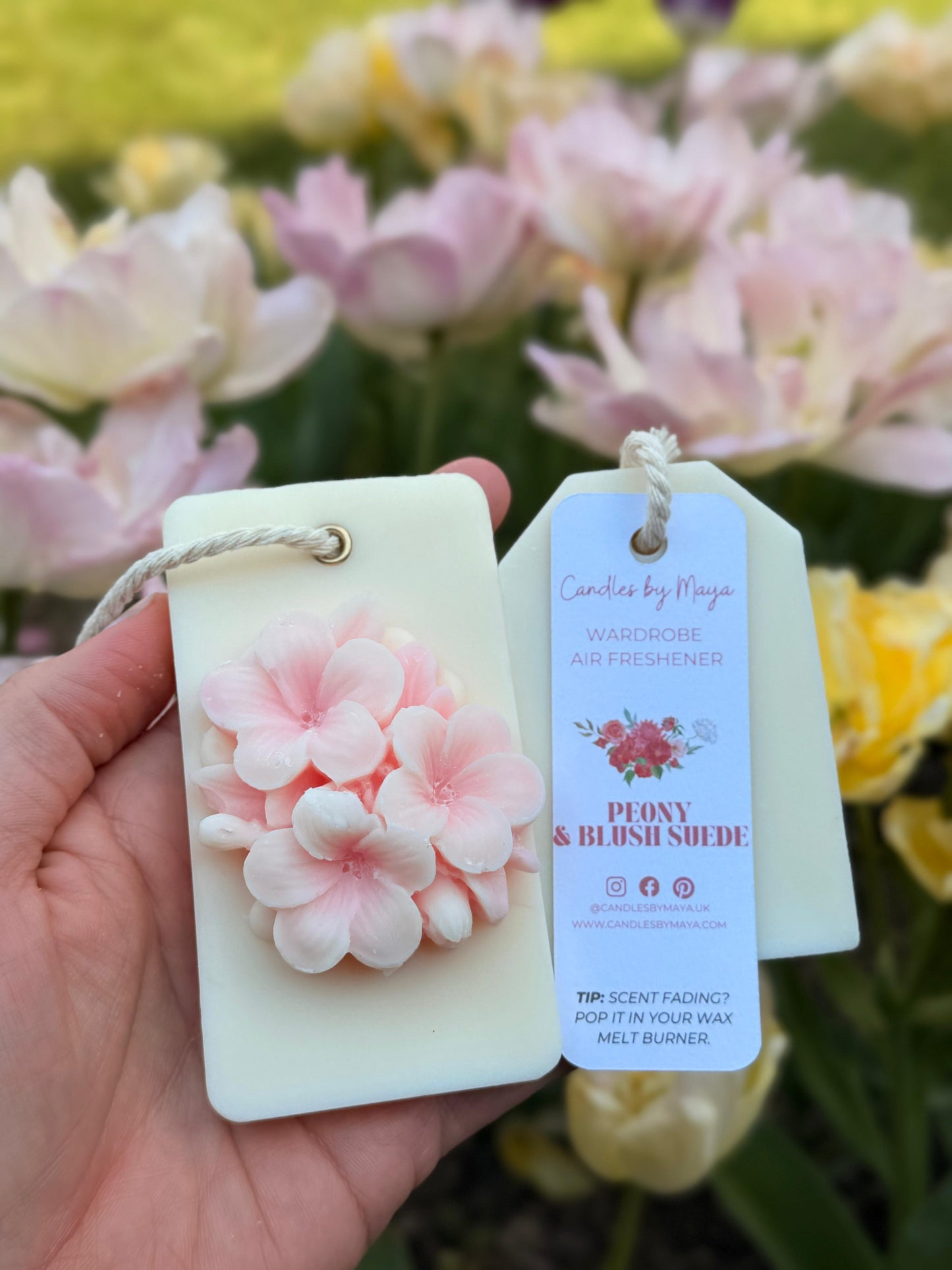 Wardrobe Air Freshener – Peony & Blush Suede