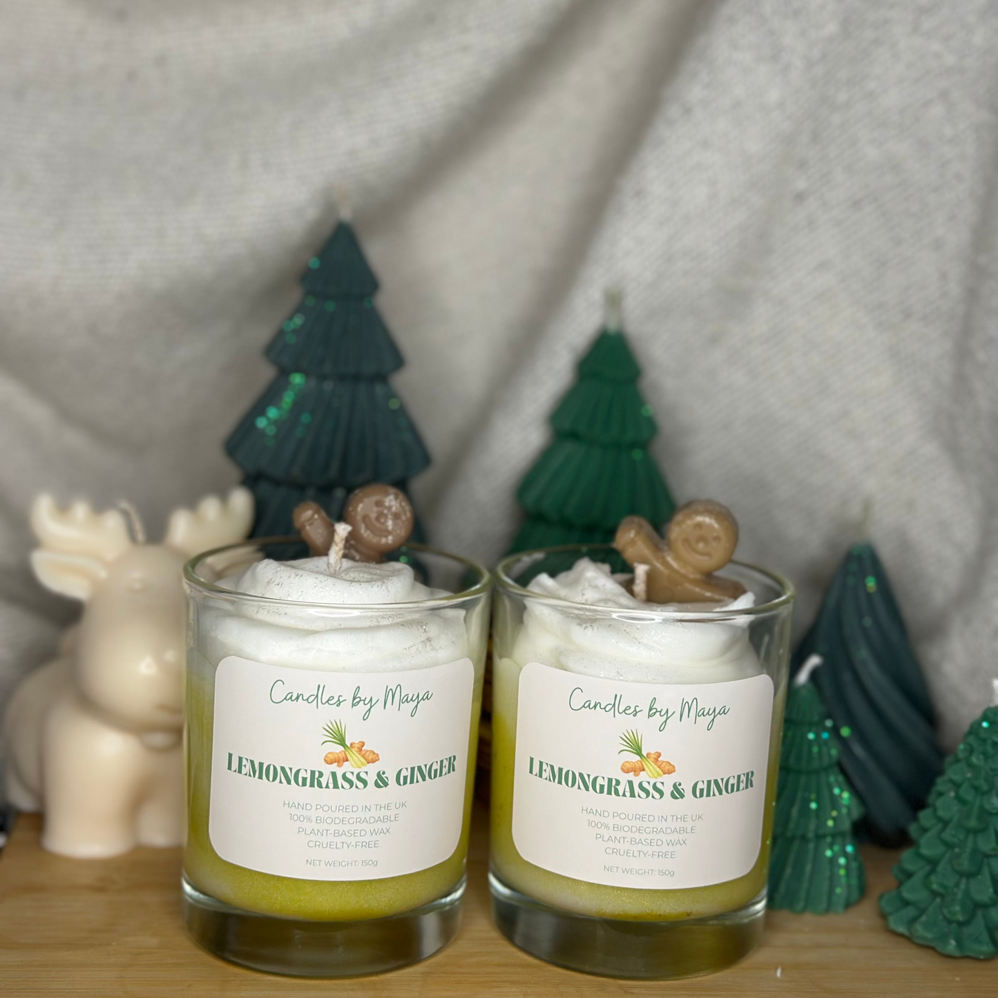Lemongrass & ginger scented candle 150g